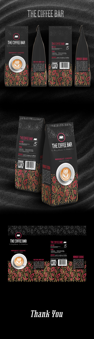 the coffee bar bar black branding coffee colorfull design flower golden graphic design illustration label metal mockup