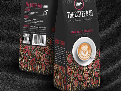 the coffee bar bar black branding coffee colorfull design flower golden graphic design illustration label metal mockup