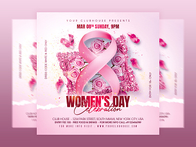 Women's Day Flyer club club flyer club party event flyer design flyer template holiday instagram ladies night ladiesnight logo mother day mothers day night club social media post usa women day womens day
