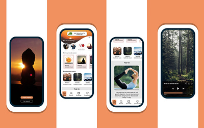 Amazing UI design of meditation app app design color theory design figma food app design graphic design grid illustration logo typography