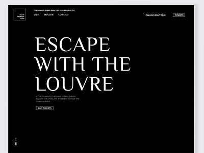Webdesign for The Louvre Museum animation minimalistic ui