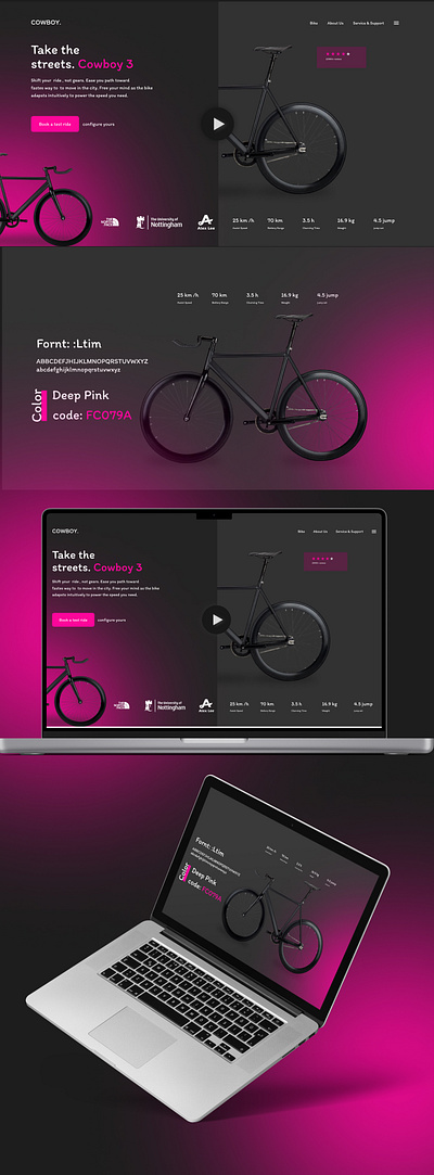 Cowboy. Landing Page for Cycle Store graphic design landing page landing page design lanidng design ui uiux ux web design