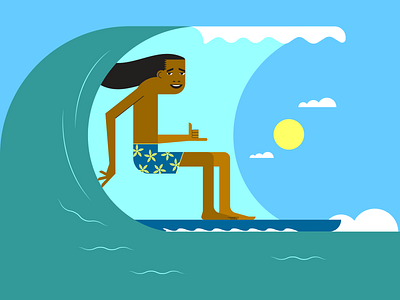 Surf's Up hawaii illustraion illustration illustration art illustration digital illustrations minimalist seattle surfing wave