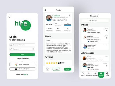 Freelancer Hiring App: A Mobile UI Design Concept gig portal hiring app show