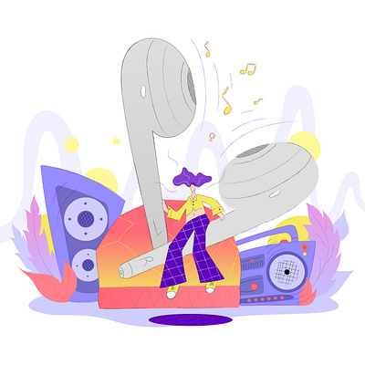I love music character design flat illustration illustrator music vector