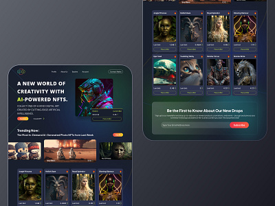 NFT Marketplace website nft ui web design website
