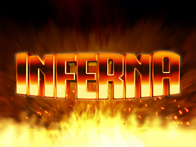 INFERNA | Text Effect - Photoshop Template 3d 3d text design fire inferno logo mockup photoshop template text effect