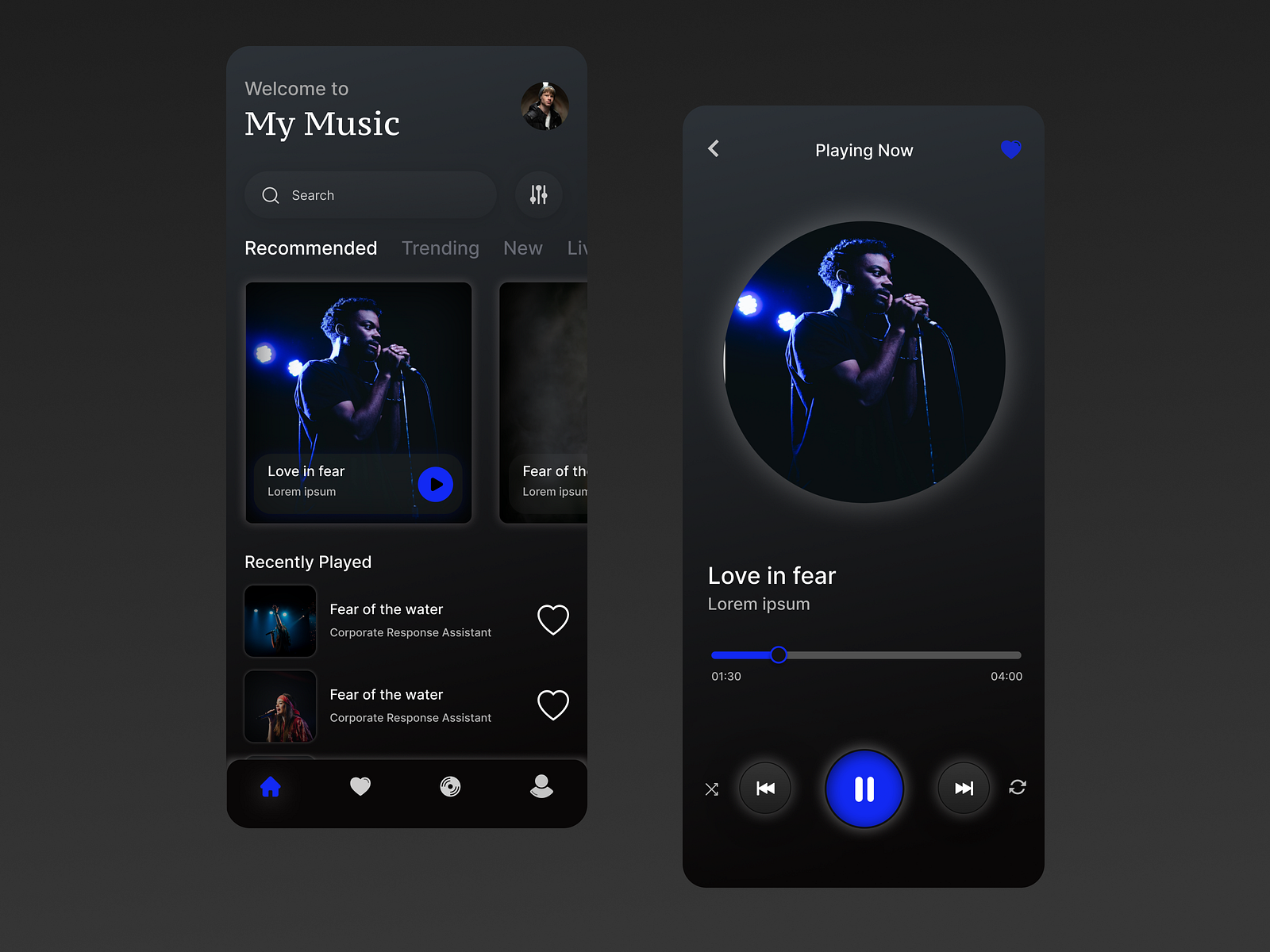 Music app UI/UX Design by Muhammad Abdullah on Dribbble