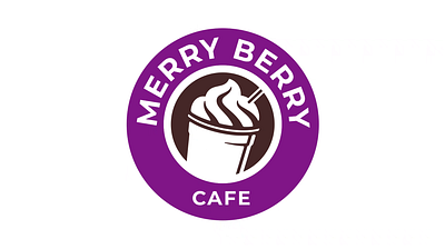 Merry Berry | new logo animation berry branding cafe coffee graphic design identity illustration logo merry milkshake motion graphics purple wordmark