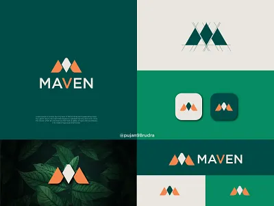 MAVEN logo design pujan98 branding business logo creative design custom logo design graphic design illustration logo design logo folio m logo design minimalist logo modern logo professional logo