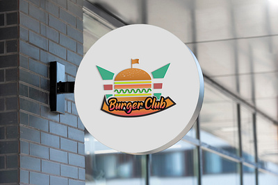 Burger club logo minimal concept