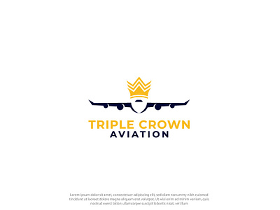 Triple Crown Aviation Logo abstatct logo aicraft aviation branding creative crown design flatlogo graphic design illustration letter logo logo logo design minimalist logo plane