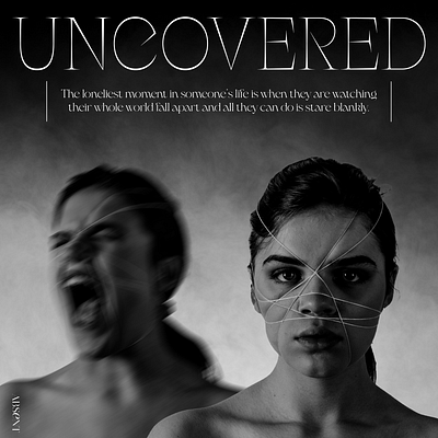 UNCOVERED advertising album cover anxiety artwork awarness cover art dark depression digital art graphic design mental health typography