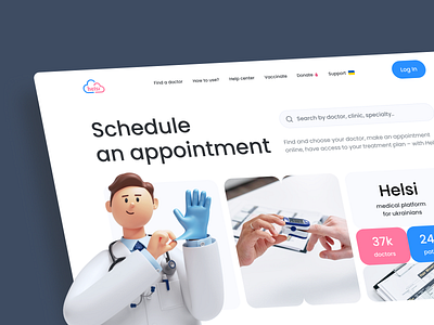 Doctor Appointment Platform Helsi.Me Redesign accessible appointment blue doctor figma landing landing page medicine pink redesign ui uiux ukraine ux web design