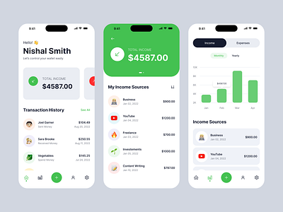 Wallet App UI/UX Concept expenses app finance financial app mobile app uiux wallet app wallet mobile app
