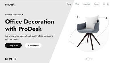 ProDesk. Furniture Landing Page furniture minimal modern ui ux web design