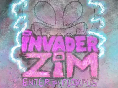 invader zim movie logo fanart.