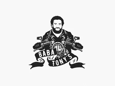 Baba Tony's art director brand brand maker branding bulawayo handdrawn harley harley davidson illustration illustrator logo logo designer logo maker motorbike pizza pizza box pizzeria tony zim zimbo