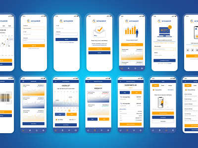 Digital Currency Exchange Application UI Kit app business corporate currency digital exchange finance investment mobile money ui design ui kit ux case study