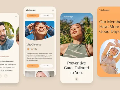 Vitalounge Website beauty branding design experience graphic design happy health identity illustration iv layouts mobile modern photography playful premium therapy ui ux wellness