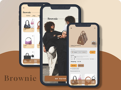 Brownie - E-commerce Mobile App aliexpress app branding design e commerce ecommerce graphic design illustration logo mobile app motion graphics shein shopping shopping app typography ui uiux design ux vector