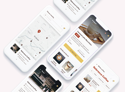 Coffee Station Mobile App UI Design app design application coffee coffee app design design system map view mobile app product card product screen ui ui design ui designer uiux ux ux research