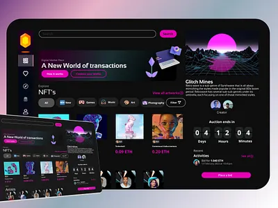 Murdle- NFT Website landing page app branding crypto design digital currency graphic design hero page heropage icon illustration landing page logo nft product design ui uiux design ux vector web design website