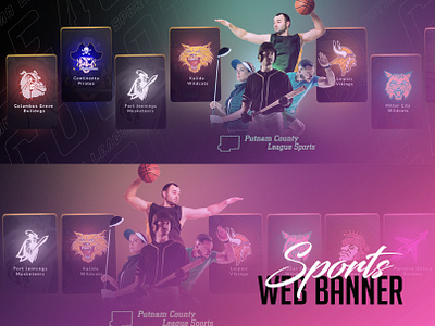 Designing a Web Banner for Putnam County League Sports backgound banner banner design baseball basketball football golf graphic design sports sports design tracking ui web banner