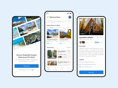 Eco-friendly Vacation Booking App app design ui ux