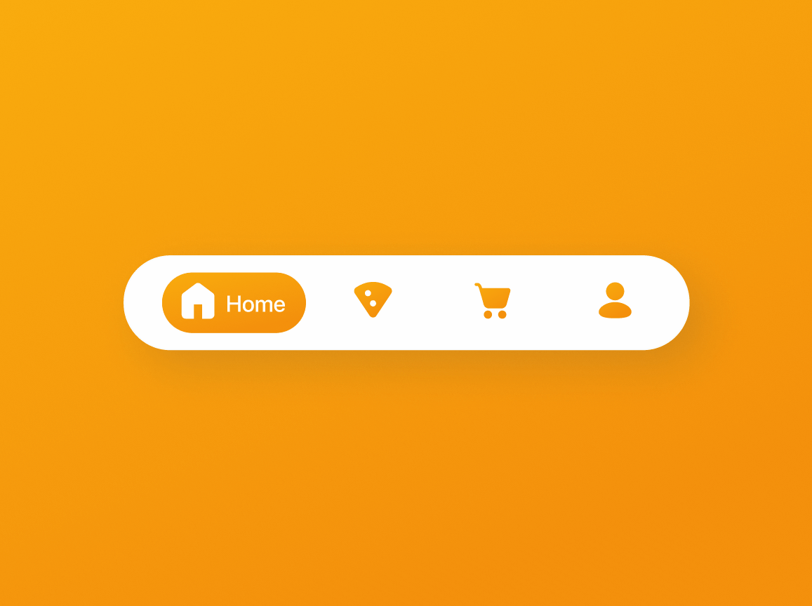 Tab bar for delivery app GIF animation app delivery design figma figmadesign food icon menu mobile motion graphics navigation tabbar ui ux