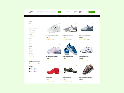 E-Commerce Site Product Listing Page design ui ux web