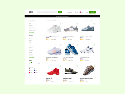 E-Commerce Site Product Listing Page design ui ux web