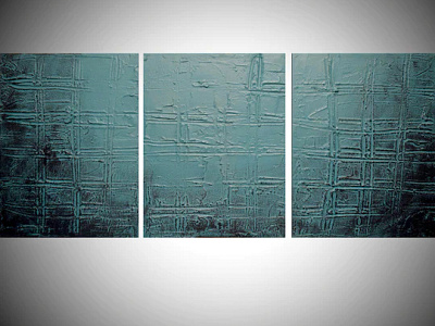 turquoise painting in acrylic and mixed medium 3 panel abstract original painting triptych turquoise art turquoise painting wall art