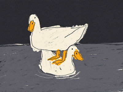 Quack black color illustration procreate