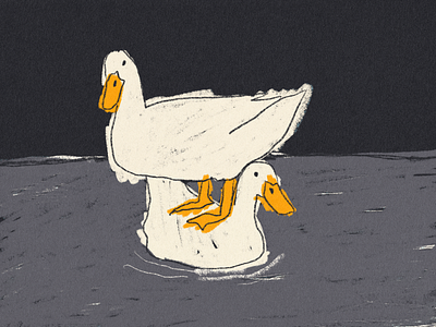 Quack black color illustration procreate