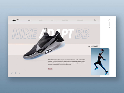 Nike Adapt BB basketball ecommerce figma interface nike nike adapt bb store ui ux web interface