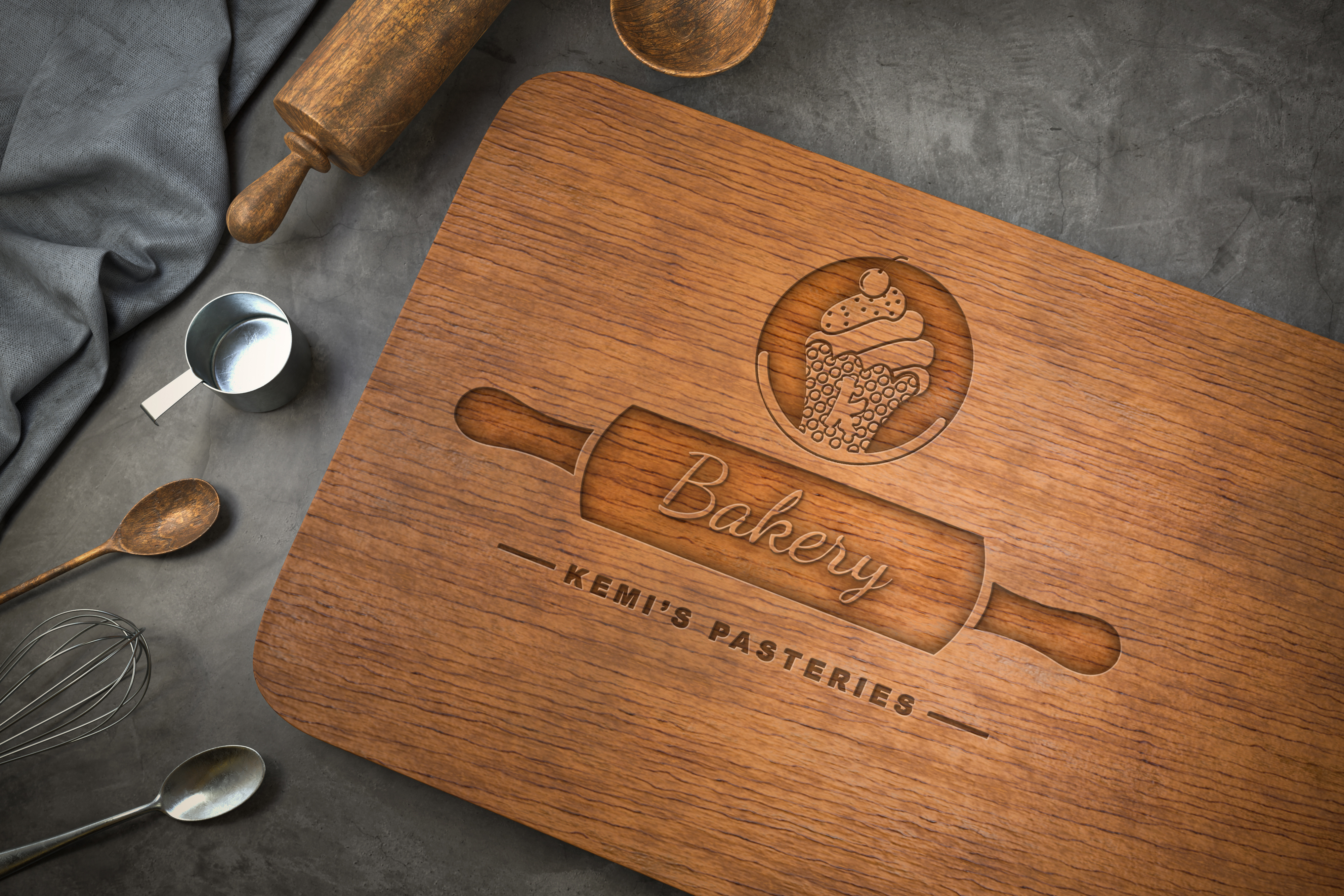 Pink is sweet 👩‍🍳🍧 3d app baking branding chef design graphic design illustration logo mockup