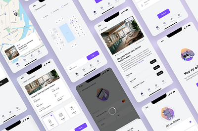 Beamer | Sunbed Booking Mobile App UI app design b2c book booking booking application booking form case study date picker design ios light map mobile app modern plan saas subed sun ui white