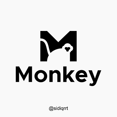 M + MONKEY design graphic design icon logo minimal