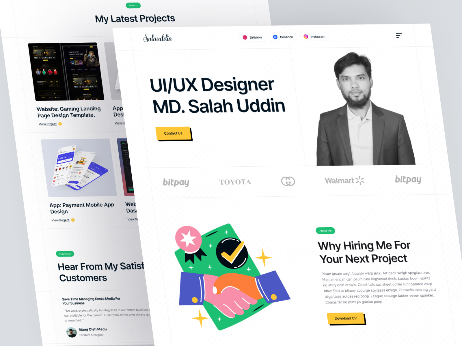 Portfolio | Personal Website Portfolio branding creative cv cv design freelancer landing page minimal personal website portfolio portfolio design portfolio website resume resume template salahuddinuix ui ui ux designer ux web design webflow website