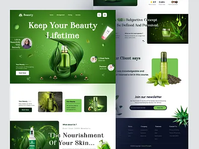 Skincare Beauty- Landing Page beauty beauty product cosmetics cosmetics store design falconthought landing page skin care ui uidesign ux web design website