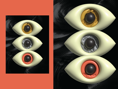 Poster 861 - “Untitled” 3d black pearl color design eye eyes graphic illustration inflate make something everyday poster texture