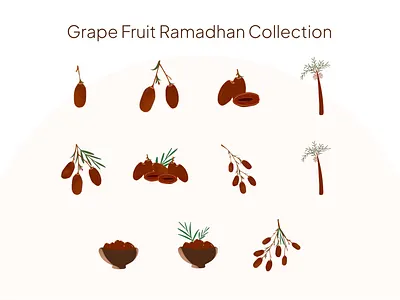 Grape Fruit Illustration Collection natural