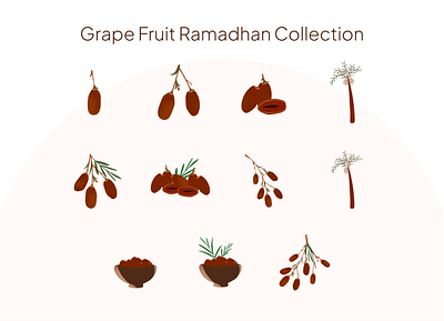 Grape Fruit Illustration Collection natural