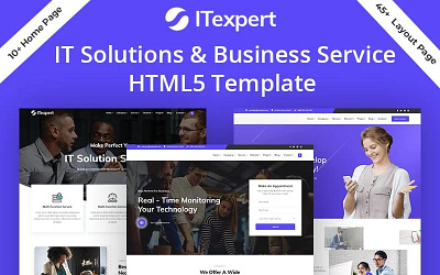 IT Solutions &Business Service HTML Template agency appointment business company consulting corporate creative cyber finance internet it marketing minimal multipurpose security service software solution startup technology