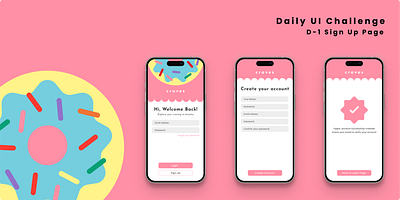 Daily UI Challenge Day 1 - Sign Up Page app app design branding dailyui design graphic design illustration logo typography ui ux vector