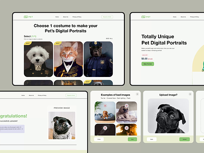 Pet Portraits Website animation care clean design discover ecommerce landing minimal pet portraits pet website puppy shop ui ux web design