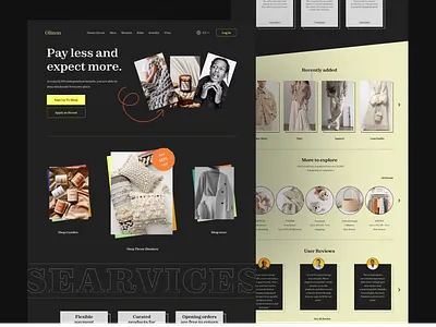 eCommerce landing page design business clothing design e commerce ecommerce fashion landing page luxury marketing one stop shop onlineshop onlinestore shopify shopping ui ux wear web webdesign website