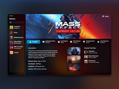 Steam Redesign / Game Launcher Concept apps game launcher games graphic design steam ui ux