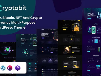Cryptobit - Financial Technology & Crypto Currency WordPress The 3d animation branding design graphic design illustration logo motion graphics ui vector